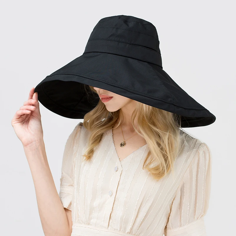 Summer Fashion Big Bucket Hat Women Korean Sunscreen Big Brim Fishermen Hats Chapeau Bucket Caps Panama Big Size Gorro