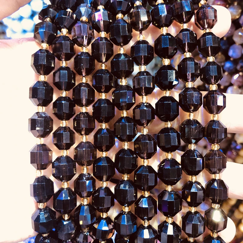 

Оптовая продажа, бусины из натурального дымчатого кварца, граненные бусины ручной работы 10 мм драгоценные камни, бусины россыпью для украшений, 1 струна 15,5 дюйма