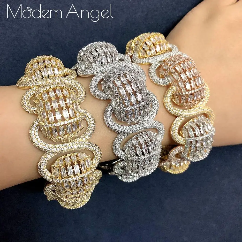 ModemAngel 2019 горячие подвески 2 шт. бамбук Дубай ювелирные наборы кубический цирконий