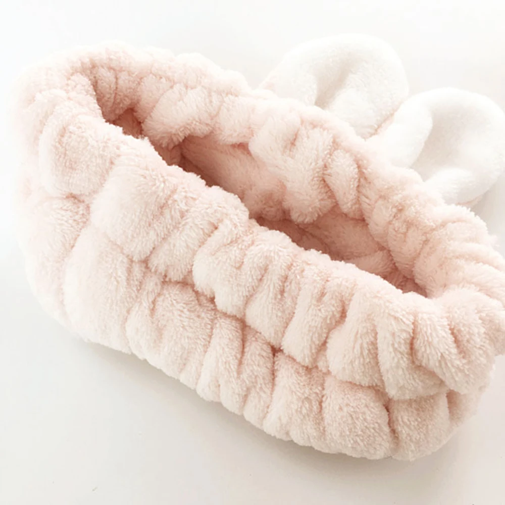 

Super Cute Bunny Ears Headband Ladies Face Wash Makeup Mask Plush Headband Tie Hairband Headdress Hair Accessories Makeup Tools