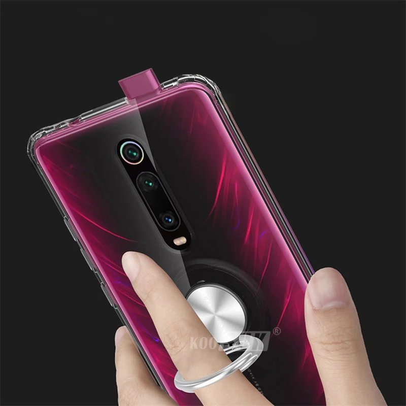 Прозрачный чехол Mi9T Pro для Xiaomi Redmi K20 с кольцом держателем пальцев Xiomi Mi 9T мягкий