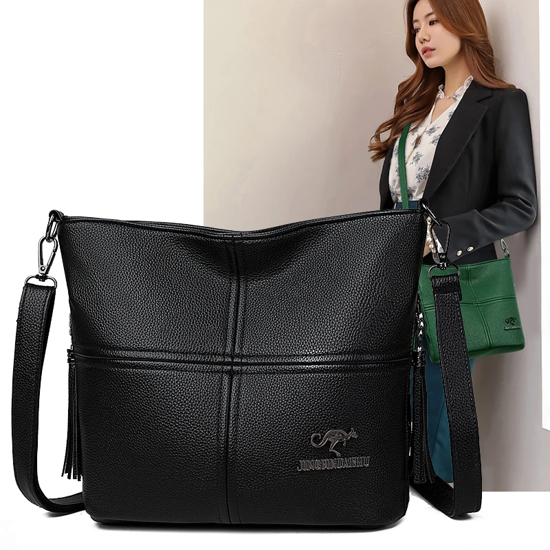 

OLD TANG Solid Color Leather Multifunction Shoulder Bags for Women 2021 Designer Luxury Handbags Casual Crossbody Sac A Main