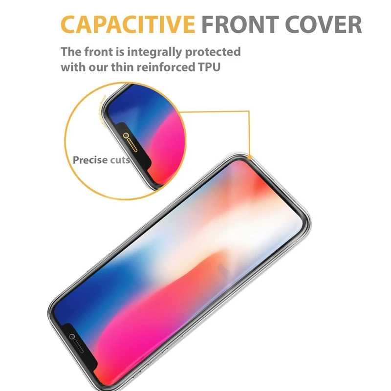 Всего тела 360 градусов Прозрачный чехол для iphone 11 Pro MAX 10 XR X XS MAX 6, 6 S, 7, 8plus, спереди и длинное сзади 2 слоя протектор Мягкий ТПУ чехол с мультипликационным рисунком