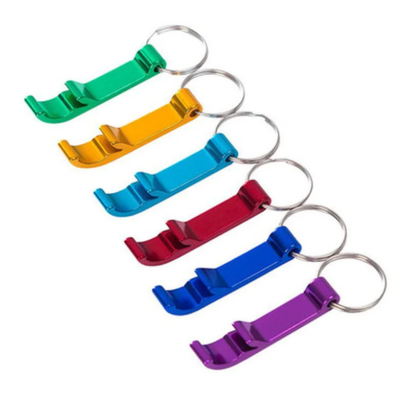 

1Pcs Portable Beer Bottle Opener Keychain 4 In 1 Pocket Aluminum Beer Bottle Opener Can 9 Colors Wedding Party Favor Gifts