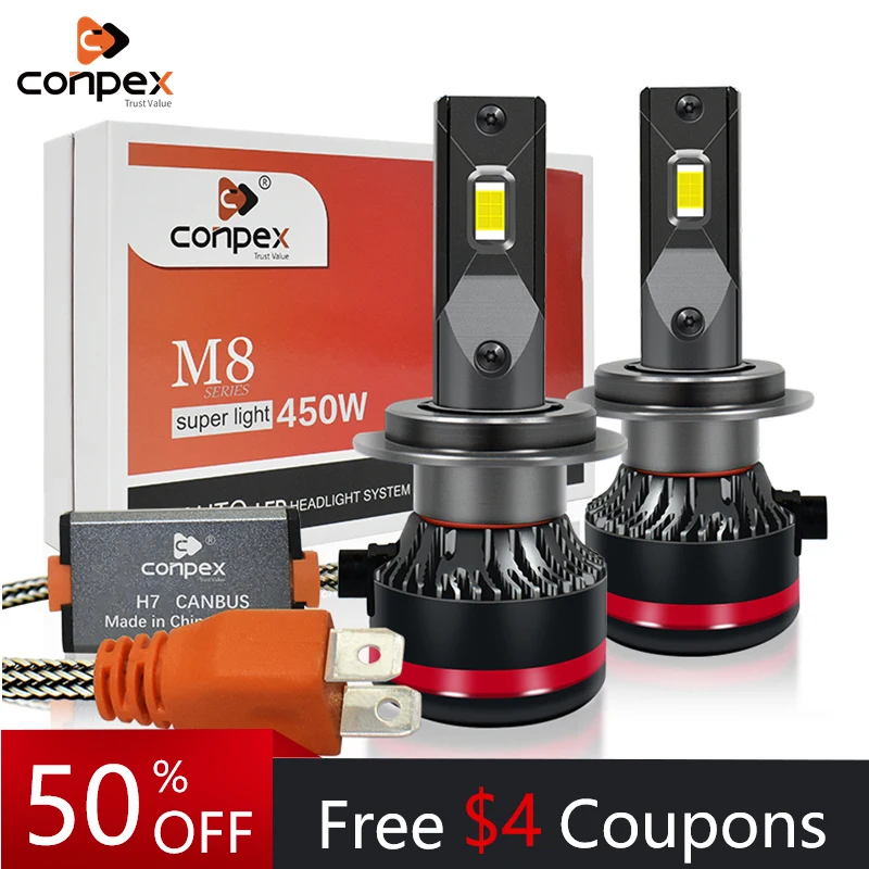 Conpex h7 светодиодные фары h4 led canbus h1 h11 h3 h8 h16 9005 9006 Светодиодная лампа h13 9004 9007 D1s D2s D3s