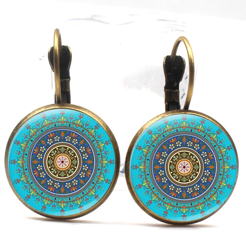 Серьги подвески в виде мандалы элегантные священные геометрические украшения