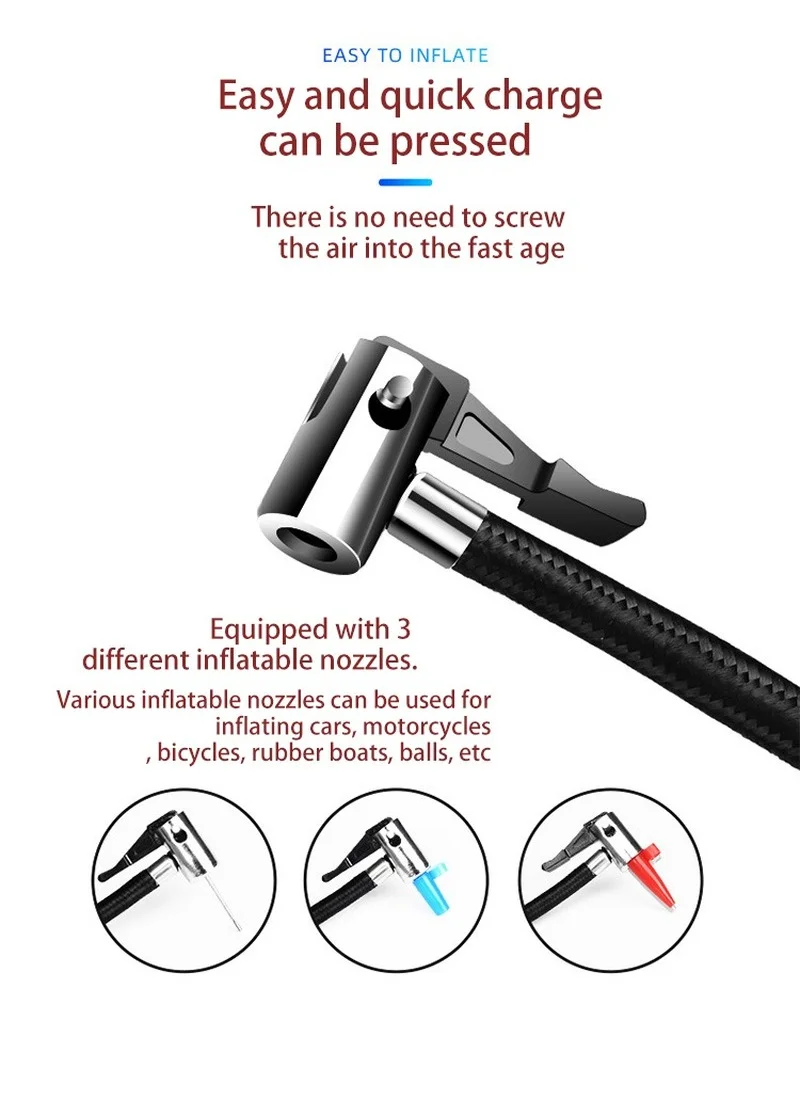Автомобильный пылесос 4 в 1 с проводной зарядкой воздушный насос Мощный датчик