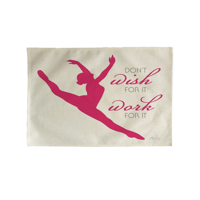 Color Ballet Dancer Bottle Kitchen Placemat Coaster Dining Table Mats Cotton Linen Pad Bowl Cup Mat 42*32cm Home Decor CD323 | Дом и сад