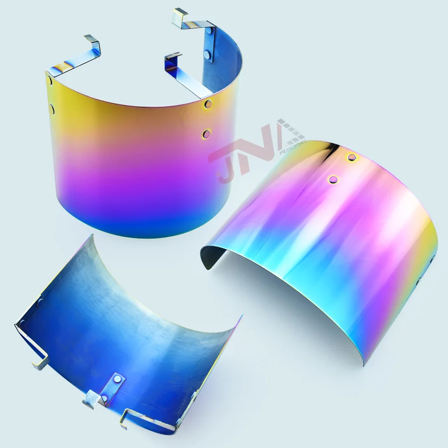 Universal Titanium Blue/Neo Chrome/Carbon Heat Shield Air Intake Filter Cover 2.5" -5.5" | Автомобили и мотоциклы