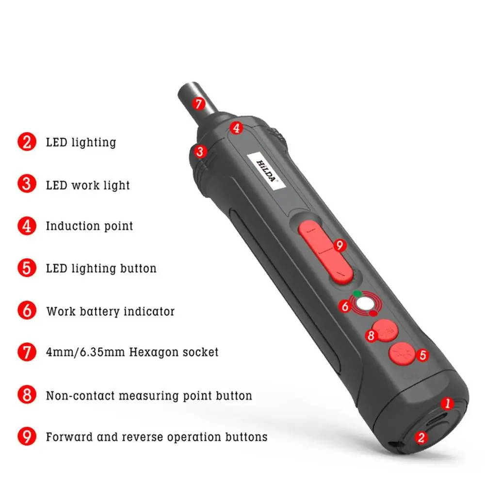 

4V Mini Electrical Screwdriver Set WX240 Smart Cordless Electric Screwdrivers USB Rechargeable Handle with 26 Bit Set Drill