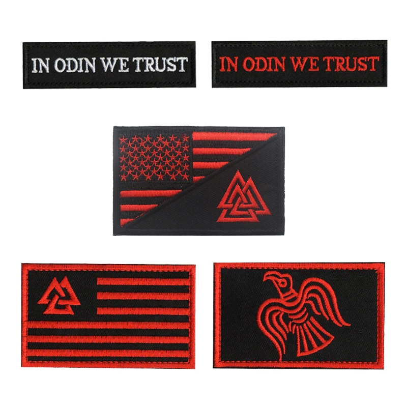 Тактический амулет с 3D вышивкой в скандинавском стиле значок-символ Викинга