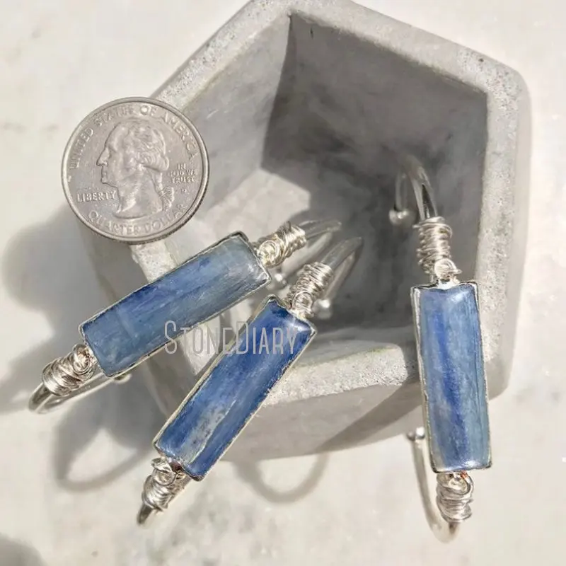 Синий Браслет-манжета BM27738 из кианита регулируемый браслет в стиле бохо