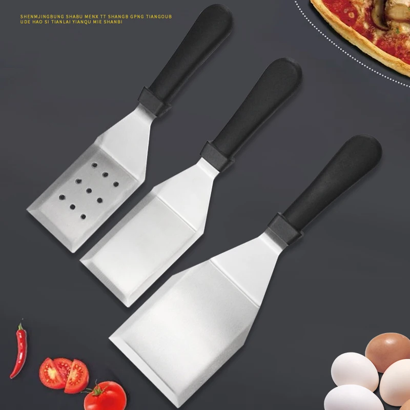 

Stainless Steel Pizza Shovel Peel Grill Spatula Steak Fried Shovel Pizza Leaky Scraper Spade Kitchen Tools Griddle Flipper Set