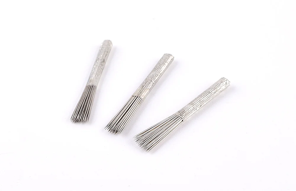 5 шт./лот в форме метлы одноразовые 40 Pin Круглые микроблейдинг Иглы для татуировки Мануэль Ручка 3d Перманентный туман бровей губ Макияж