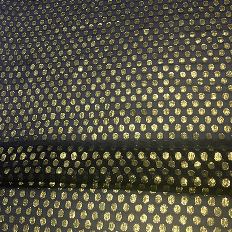 Fashion golden polka dot design silk blended fabric fit for girls dress and clothes,SFF218 images - 6