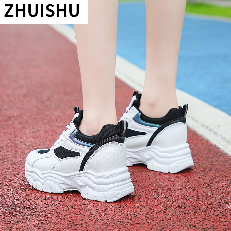 

Women Chunky Sneakers Fashion Platform Shoes White Internal Increase Casual Shoes 2021 Breathable Dad Shoes Zapatos De Mujer