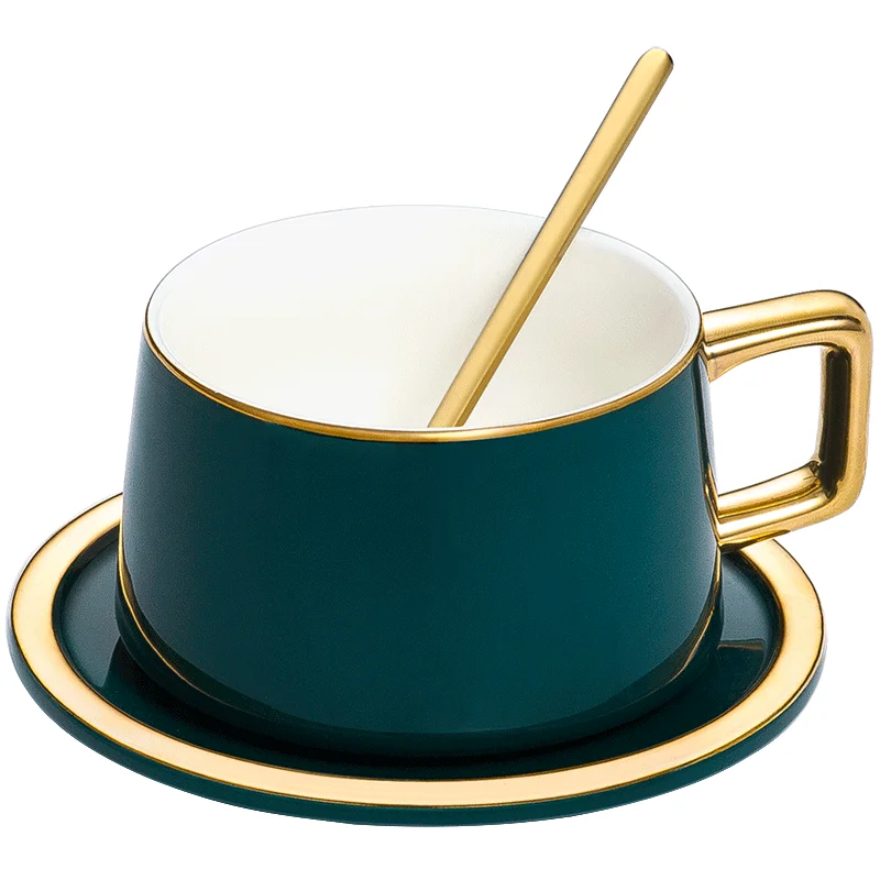 Креативная фарфоровая кофейная чашка с ложкой ручкой европейские высокие