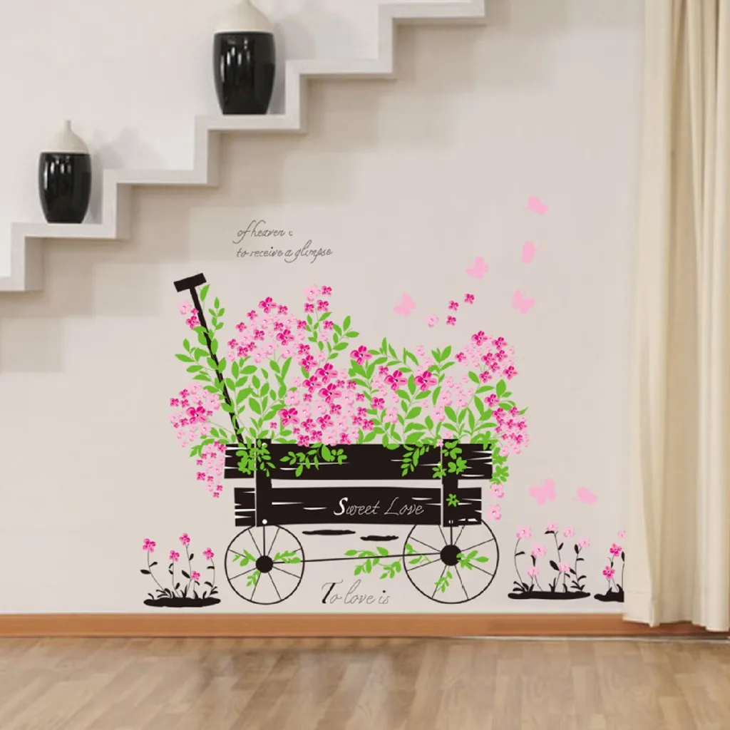 DIY стикер ПВХ Наклейка на стену печать цветок домашний декор Настенная