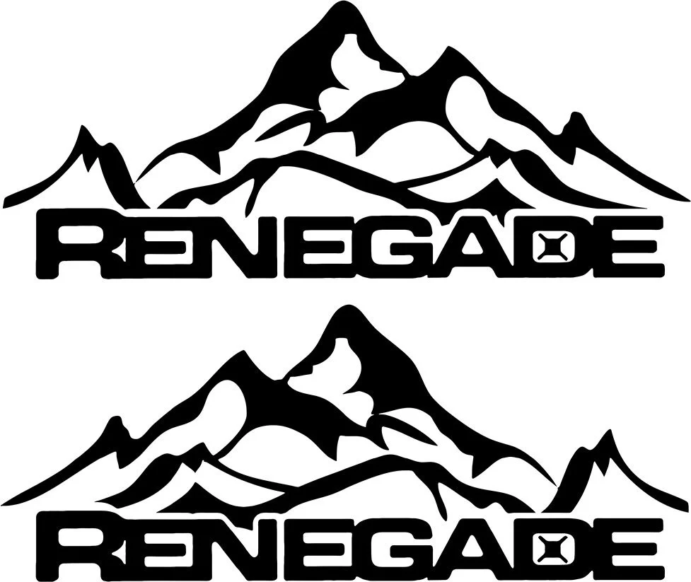 

For 1Set/2Pcs 1Pair Renegade Mountain Logo Graphic Vinyl Decal Sticker Car Styling
