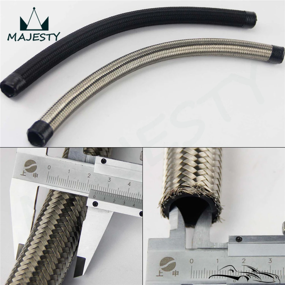 Серебряный 12-дюймовый стальной шланг для нефтяной/топливной линии + ПРЯМОЙ