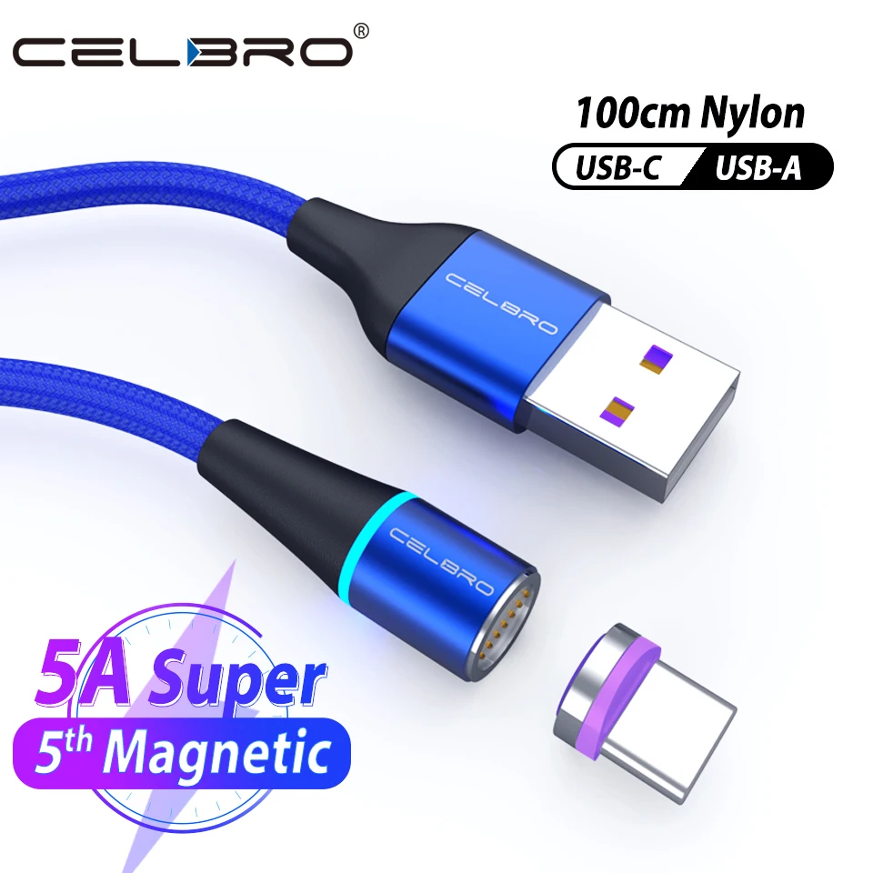 Светодиодный магнитный кабель 5A Supercharge Micro USB Type-C Tipoc для Huawei P30 P20 P10 Mate 30 20 Pro Lite Usb 1 м