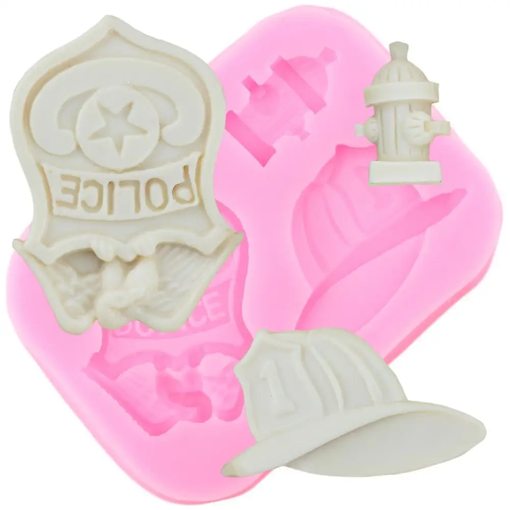 Полицейский значок 3D формы для помадки силиконовая форма инструменты украшения