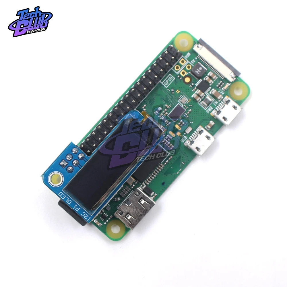 Монохромный OLED экран PiOLED 0 91 дюйма IIC I2C 128x32 плата для Raspberry Pi Zero SSD1306 Синий DC 3 В