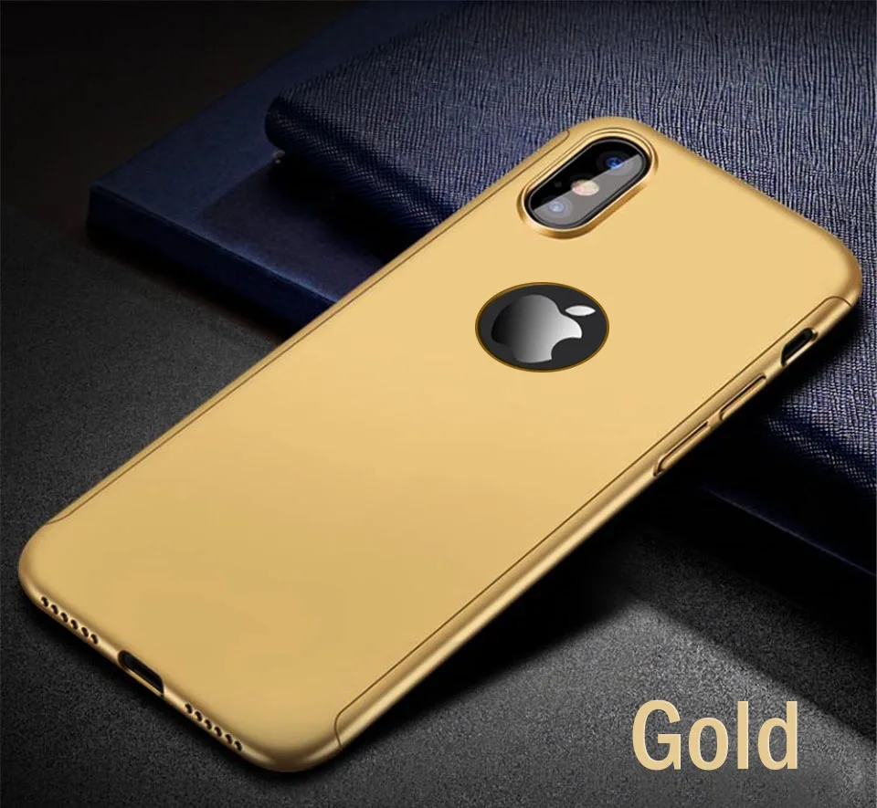 Gold Роскошный 360 изогнутый полный Чехол для iPhone 11 Pro Max, защитный чехол для iPhone XR XS Max X 11 6 6 S 7 8 Plus, противоударный чехол, стекло - Цвет: Gold