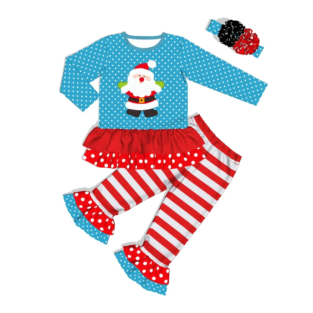 Предпродажа детская одежда с Санта Клаусом в красно белую полоску для девочек