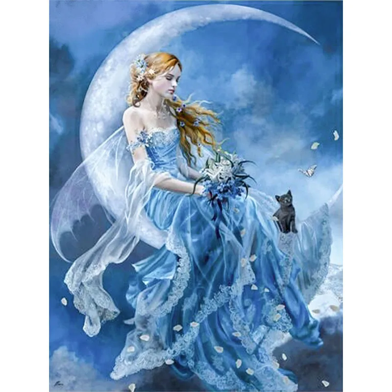 

Diy 5d Full Diamond Portrait Diamond Painting Moonlight Beauty Cross Stitch Diamond Mosaic Furniture Decoration Ornament Gift