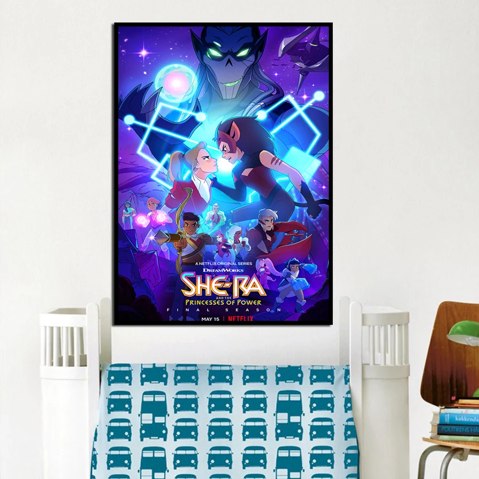 

Nordic Wall Art Canvas Painting She-Ra and Princess of Power Anime Poster HD Print Modern Children's Room Home Decor