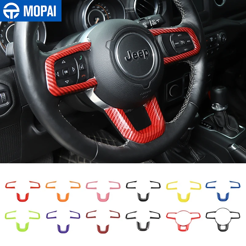 Декоративные наклейки на рулевое колесо MOPAI ABS для Jeep Wrangler JL 2018 + аксессуары Gladiator JT