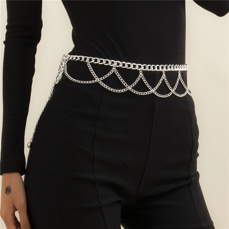 

Multilayer Chain Belts For Women Metal Chain Body Chain Summer Beach Jewelry For Women And Girl Tassel Bkini Body Chain Belt