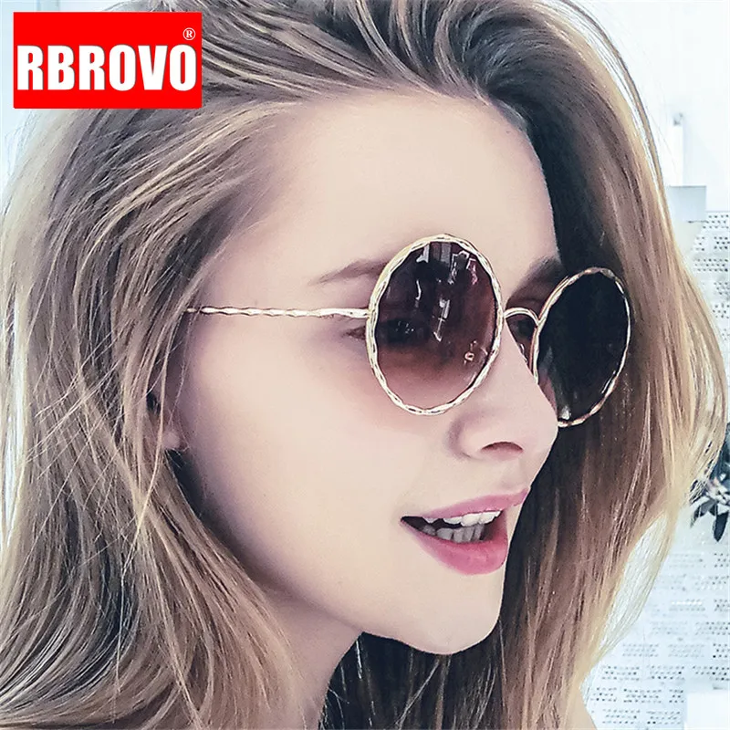 

RBROVO 2021 Vintage Round Women Sunglasses Luxury Brand Shades Oculos Female Vintage Gafas De Sol Mujer Street Beat UV400