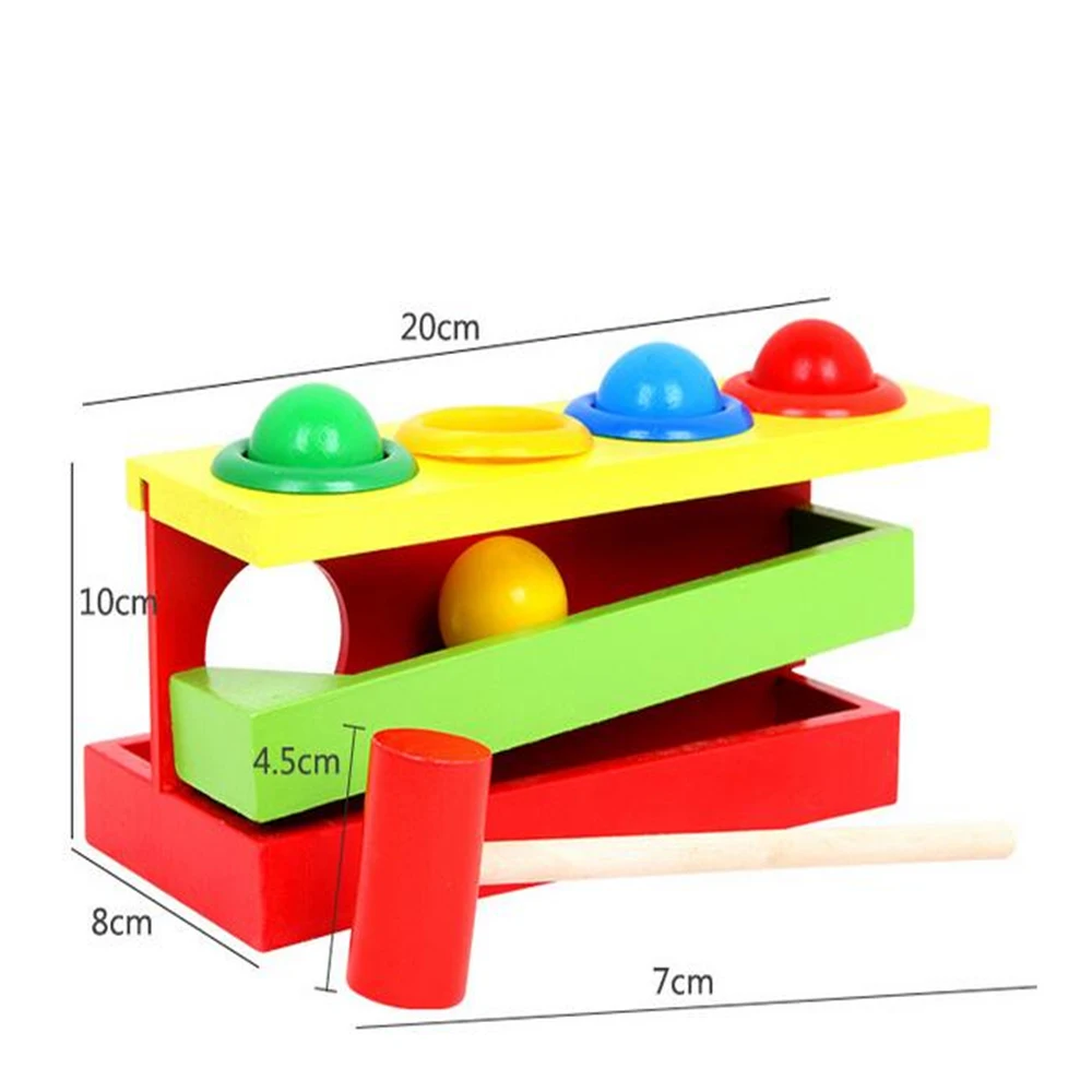 

Piling Hand Hammering Ball Box Toy Parent-child Interactive Toys Early Learning Educational Baby Toys Wooden Matching Color