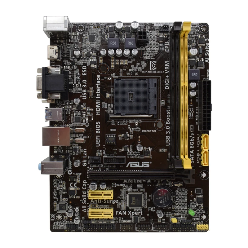

ASUS AM1M-A AM1 PC Gaming SATA 6Gb/s USB 3.0 HDMI Micro ATX AMD Desktop Motherboard set