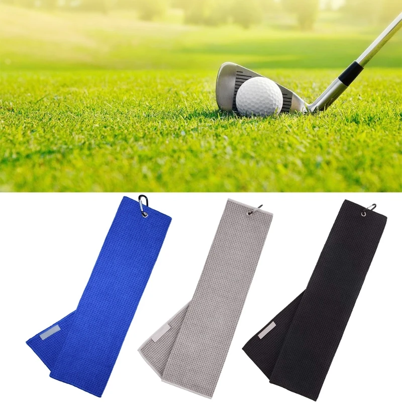 

Golf Towel 12"×20" Folded Microfiber Waffle with Carabiner Clip for Golf Sports Running Yoga