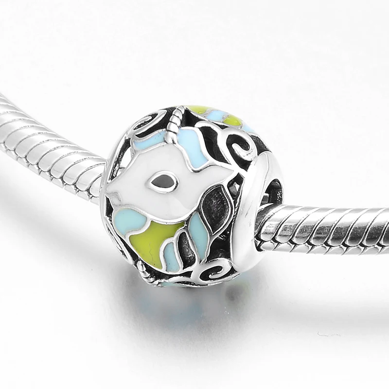 Креативный 925 пробы Серебряный благоприятный цельный олень круглый