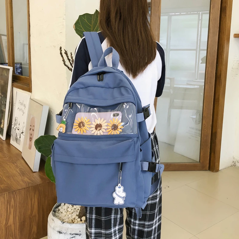 Корейский женский рюкзак Harajuku Ulzzang для девочек прозрачные женские школьные сумки