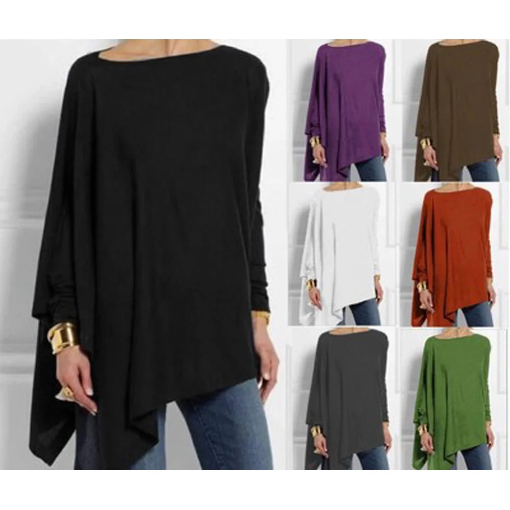 

ICCLEK Big Size Women T-Shirts Loose Long Sleeve Casual Tops Tees Spring Summer 2021 Women Fashion Basic Solid Color T Shirts P