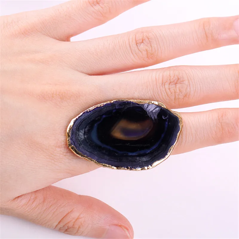 1 шт. кольцо с кулолоном Агаты друзы Женское искусственная цитата сердолик