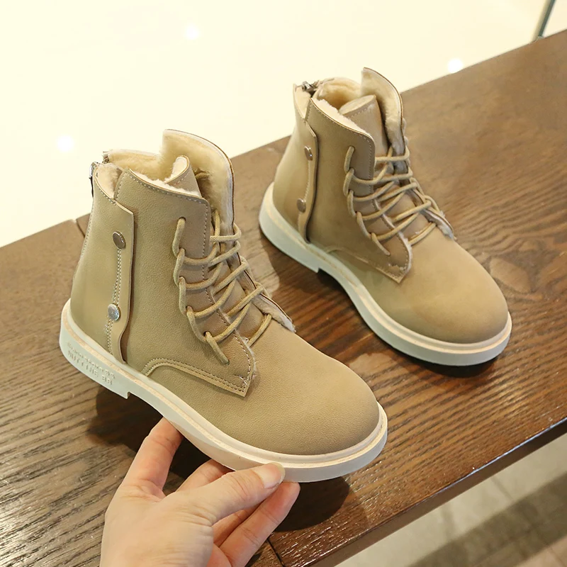 Детские ботинки коллекция 2019 года Сезон Зима новые модные в британском стиле для