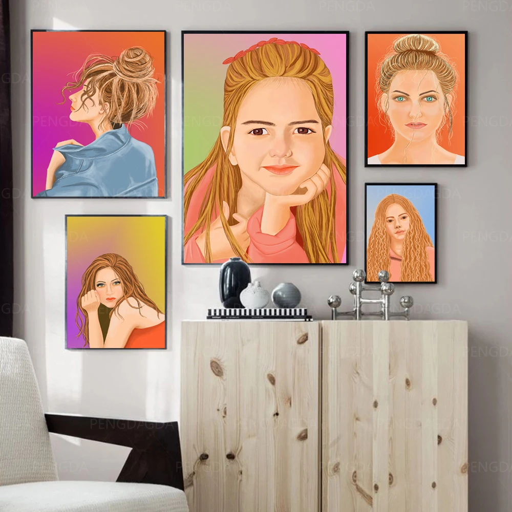 Модульная картина Hd с длинными волосами для девушек домашний декор Картина на