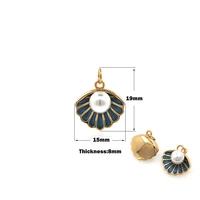 enamel pearl shell pendant used for jewelry making and making fashionable earrings pendants necklaces bracelets pendants