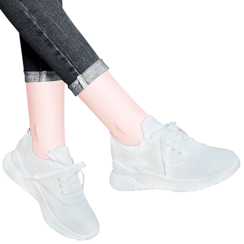 Женские кроссовки из ПУ и сетчатого материала на плоской платформе | Спорт