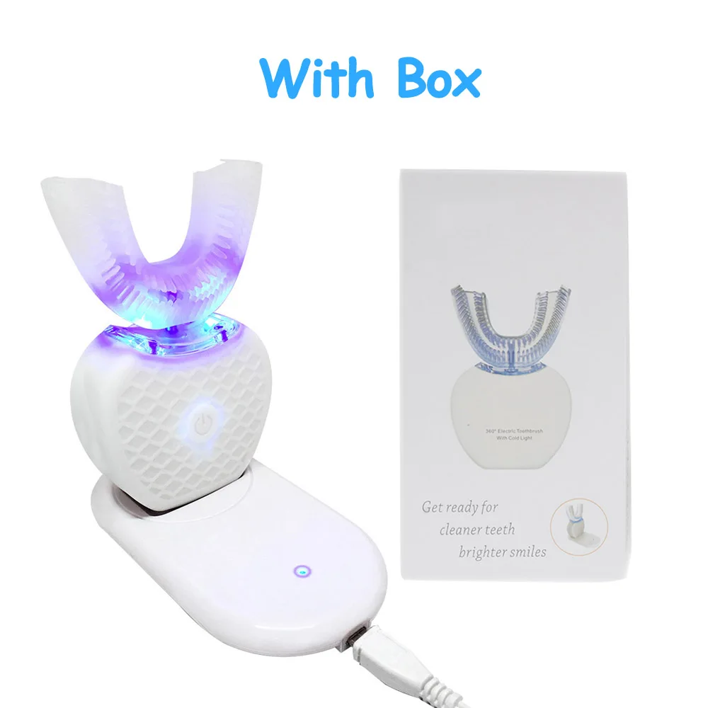 White Has Box Новая звуковая электрическая зубная щетка для взрослых, беспроводная, 360 градусов, для оральных зубов, автоматическая зубная щетка, интеллектуальная автоматическая зубная щетка - Цвет: White Has Box