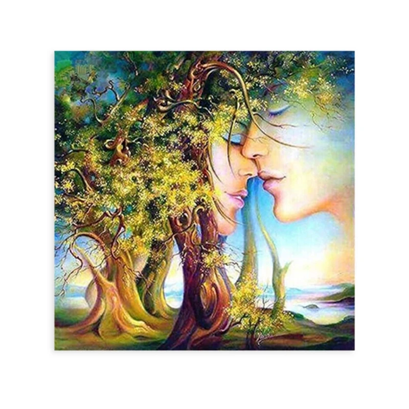 

Алмазная живопись «сделай сам», полностью Алмазная круглая вышивка крестиком с деревом для любителей, украшение для дома