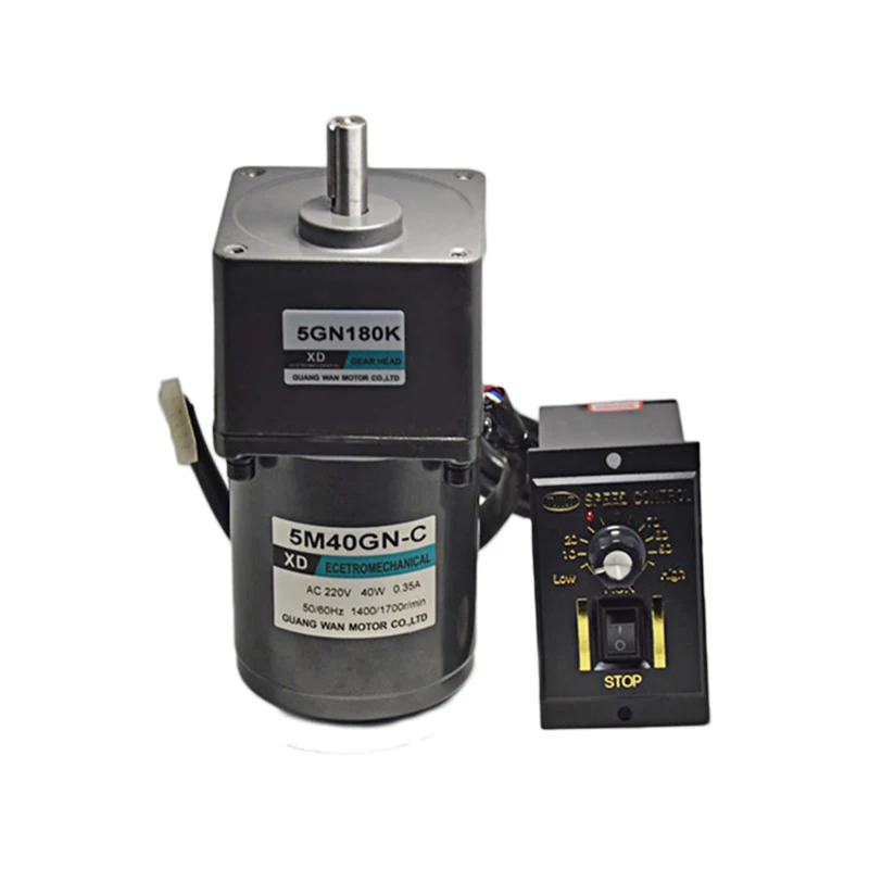 

Однофазный редукторный двигатель AC 500 в 40 Вт, 0-об/мин, 2M40GN-C, подходит для механического оборудования, электроинструментов, «сделай сам» и т. д.