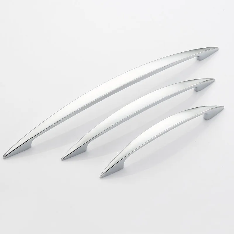 Современные Простые хромированные дверные ручки KK & FING Ручки ящиков для