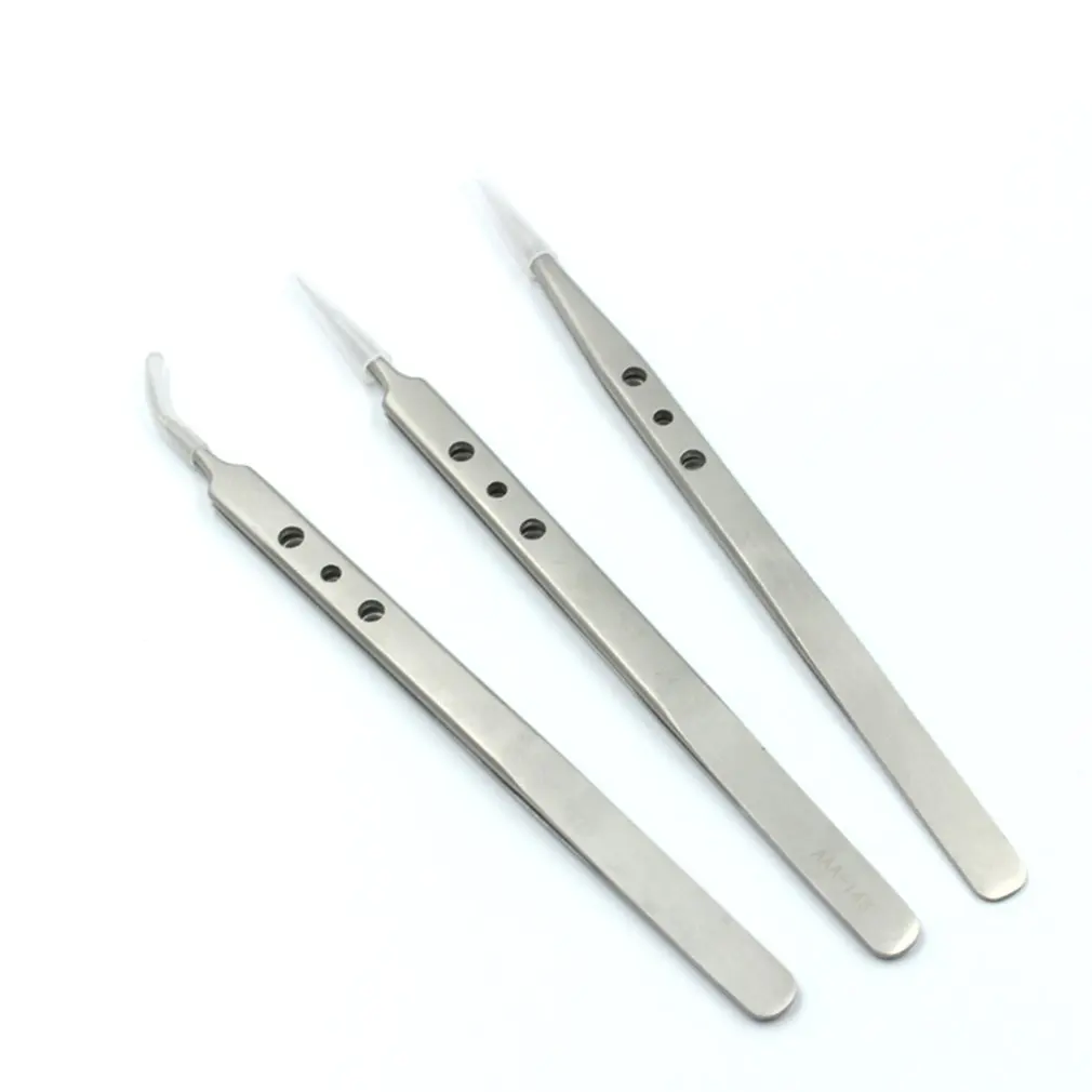 Нержавеющая сталь точный прямой тонкий наконечник пинцет высокая эластичность